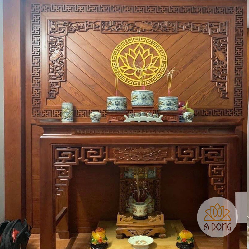 Mẫu thiết kế nội thất phòng thờ kết hợp bàn thờ phật cùng phòng làm việc  đẹp đáng để tham khảo | kientrucnamthanhphat.com